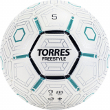 Мяч ф/б TORRES Freestyle F320135 р.5 32 панели PU-Microfi термосшивка бело-сереб
