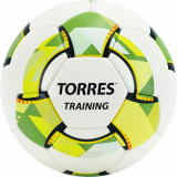 Мяч ф/б TORRES Training F320054 №4 32 панели PU 4 под слоя ручная сшивка камера латекс бело-зел-серы
