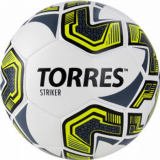 Мяч футбольный TORRES Striker F321035 №5 30 пан гл TPU 2подкл слой маш сш бело/серо/желтый