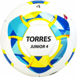 Мяч ф/б TORRES Junior-4 F320234 №4 310-330г ПУ 3сл 32п руч.сшивка бел-жел-гол