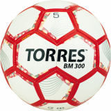 Мяч футбольный TORRES BM300 F320745 №5 28панели TPU бело-серебрянный-красный