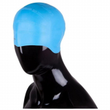 Шапочка для плавания силикон АК SCU с ушами голубой