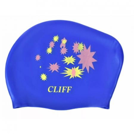Шапочка для плавания силикон для длинных волос CLIFF CS13  синий