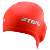 Шапочка для плавания силикон ATEMI EC102 с ушами красный