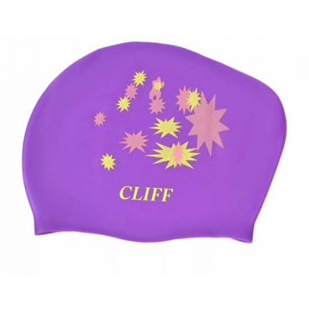 Шапочка для плавания силикон для длинных волос CLIFF CS13 сиреневый