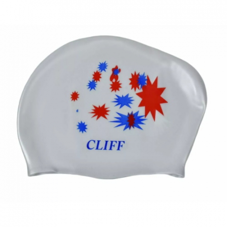 Шапочка для плавания силикон для длинных волос CLIFF CS13 серый