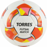 Мяч футзал TORRES Futsal Match F32064 p4 ПУ 32пан. 4подкл сл бел-красн