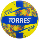 Мяч в/б TORRES Grip Y V32185 р.5 синт.кожа (ТПУ) маш. сшивка бут.камера желто-синий
