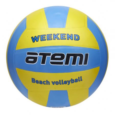Мяч волейбольный пляжный ATEMI WEEKEND резина №5 65-67см желтый/голубой 