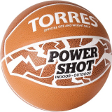 Мяч баскетбольный TORRES Power Shot B32087 №7 резина нейлон оранжево-белый