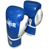 Перчатки бокс SPRINTER POW-BZ-С кожзам наполнитель вспен.полиуритан голубой/белый 00452