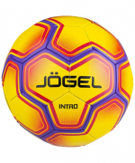 Мяч футбольный Jogel Intro №5 синтетичская кожа машинная сшивка 410-450гр желтый/фиолетовый