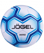 Мяч футбольный Jogel Intro №5 синтетическая кожа  машинная сшивка 410-450гр белый/синий