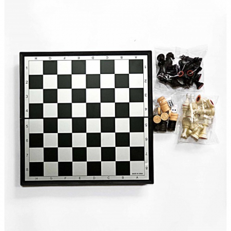 Набор 3в1 магнит-пластик CLIFF 9718 (шахматы шашки нарды) 