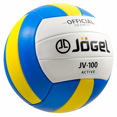 Мяч волейбольный Jogel JV-100 №5 18панелей  260-280гр синий/желтый