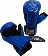 Перчатки для рукопаш боя FIGHT-2 С4 иск.кожа синие