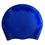 Шапочка для плавания силикон RONIN Н383 объемная для длинных волос  синий