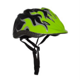 Шлем защитный АК FLAME плотный пенополистерол с верх.покрытием из ABS пластика черный/зеленый