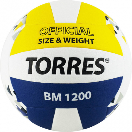 Мяч волейбольный TORRES BM1200 V42035 №5  бело-сине-желтый