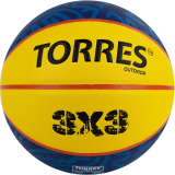 Мяч баскетбольный TORRES 3х3 Outdoor B322346 №6 желто-синий