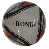 Мяч футбольный RONIN №4 GJ-50 32панели 2 слоя ПВХ  белый с сине-красными зигзагами