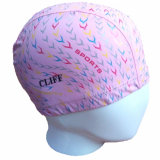 Шапочка для плавания полиуретан CLIFF 114-2 с принтом  розовый