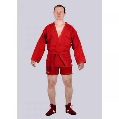Куртка для самбо TREK SPORT Нужный спорт 450-580г 100%хлопок  красная