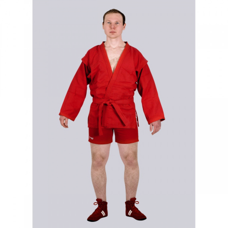 Куртка для самбо TREK TRAINING Нужный спорт 300-320г 100%хлопок красная