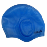 Шапочка для плавания силикон RONIN Н171 с ушами голубая
