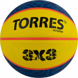 Мяч баскетбольный TORRES 3х3 Outdoor B0322336 №6 желто-синий