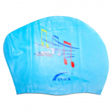 Шапочка для плавания силикон SPRINTER QUICK 50230 для длинных волос ноты голубой