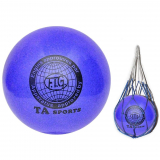 Мяч для художественной гимнастики 15см T12 синий с добавлением глиттера 07677