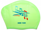 Шапочка для плавания силикон для длинных волос SPRINTER SWIM TEAM 06105 ноты салатовый