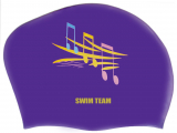 Шапочка для плавания силикон для длинных волос SPRINTER SWIM TEAM 06105 ноты синий