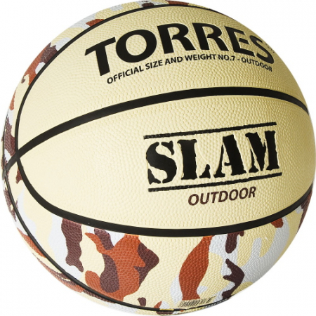 Мяч баскетбольный TORRES Slam B02067 №7 резина клееный хаки И