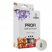 Мяч для настольного тенниса TORRES Profi 3* TT21012 40+ белый И