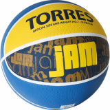 Мяч баскетбольный TORRES Jam B02047 №7 резина нейлон синий/желтый/голубой И