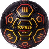 Мяч футбольный TORRES Freestyle Grip F323765 №5 32 панели PU ручная сшивка черно/желтый/красный И