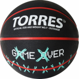 Мяч баскетбольный TORRES Game Over B02217 №7 резина нейлон черный И