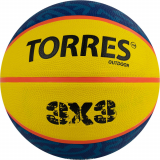 Мяч баскетбольный TORRES 3х3 Outdoor B022336 №6 желто-синий И