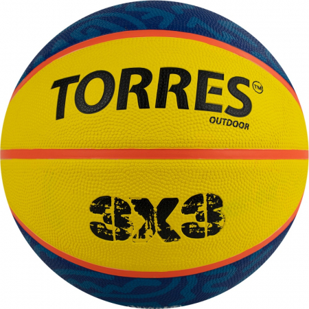 Мяч баскетбольный TORRES 3х3 Outdoor B022336 №6 желто-синий И