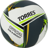 Мяч волейбольный TORRES Save V321505 №5 синтетическая кожа (ПУ) гибрид бело-зелено-желтый И