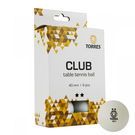 Мяч для настольного тенниса TORRES Club 2* TT21014 40+ белый И