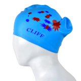 Шапочка для плавания силикон для длинных волос CLIFF CS13 голубой